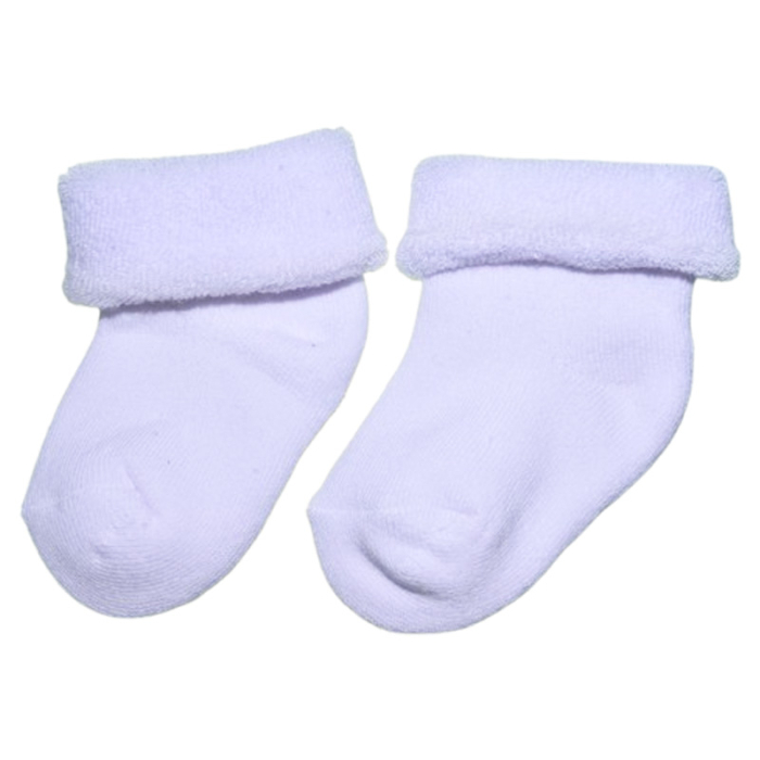 Sosete flausate, din bumbac pentru copii, Milusie SST0611A-7-8, Alb [1]