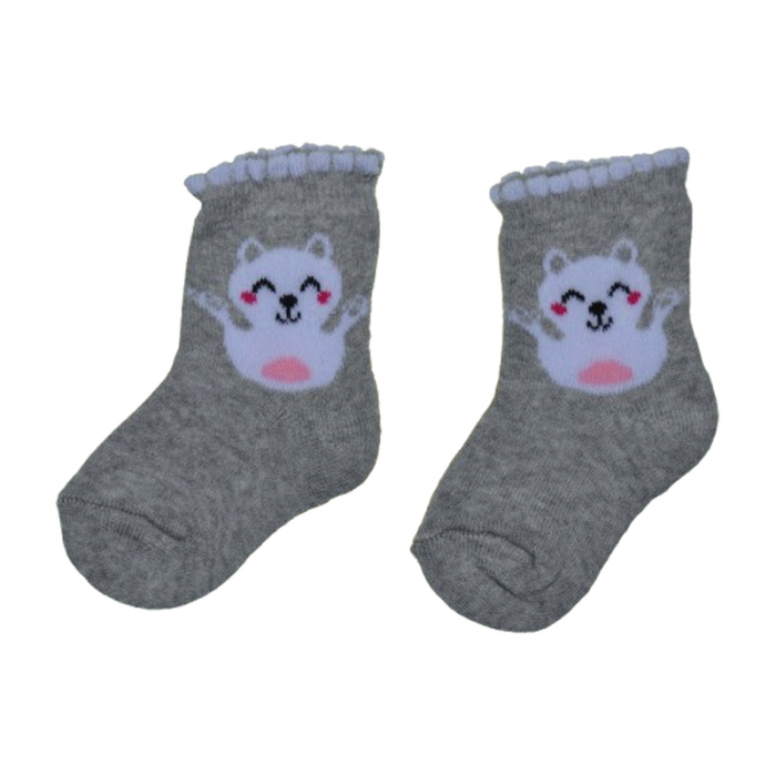 Sosete flausate pentru fete, Mini Junior, SSTMJ-10G, Gri [1]