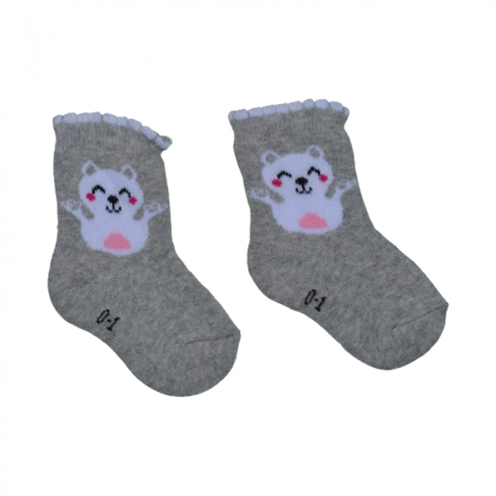 Sosete flausate pentru fete, Mini Junior, SSTMJ-10G, Gri [2]