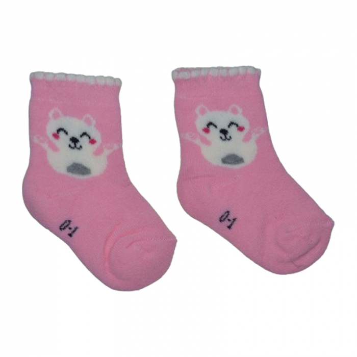 Sosete flausate pentru fete, Mini Junior, SSTMJ-8R, Roz [2]