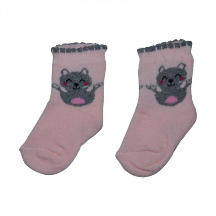 Sosete flausate pentru fete, Mini Junior, SSTMJ-9C, Coral [1]