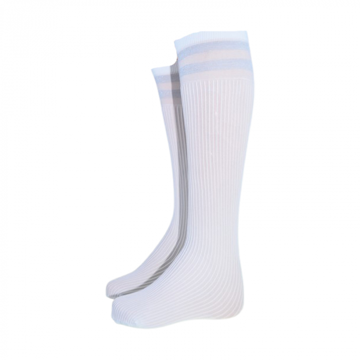 Sosete lungi din poliamida 60DEN, cu dungi, pentru fete, Milusie 297926, Alb [1]