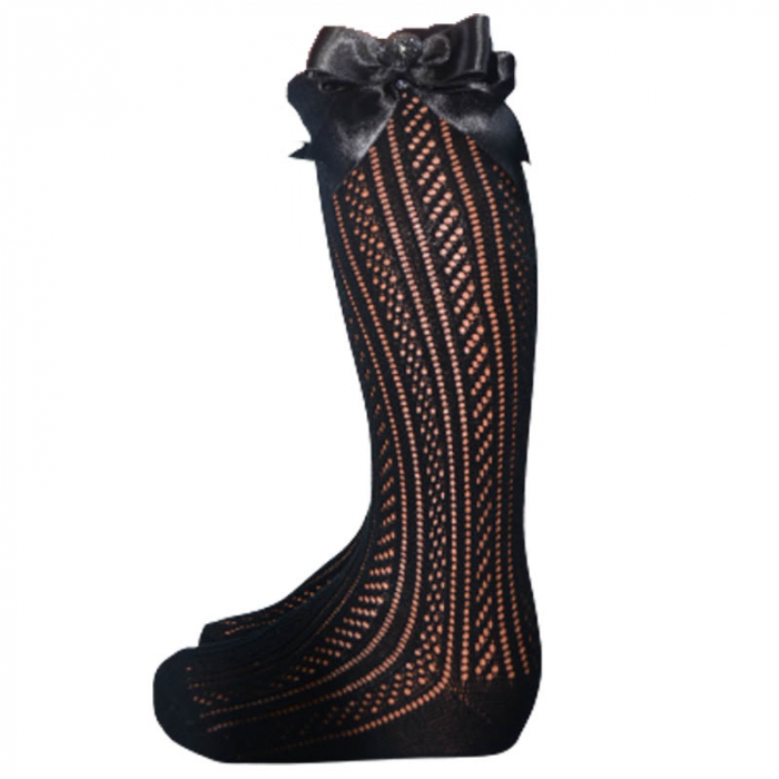 Sosete lungi pentru fete Zual S-240323-N, Negru [2]