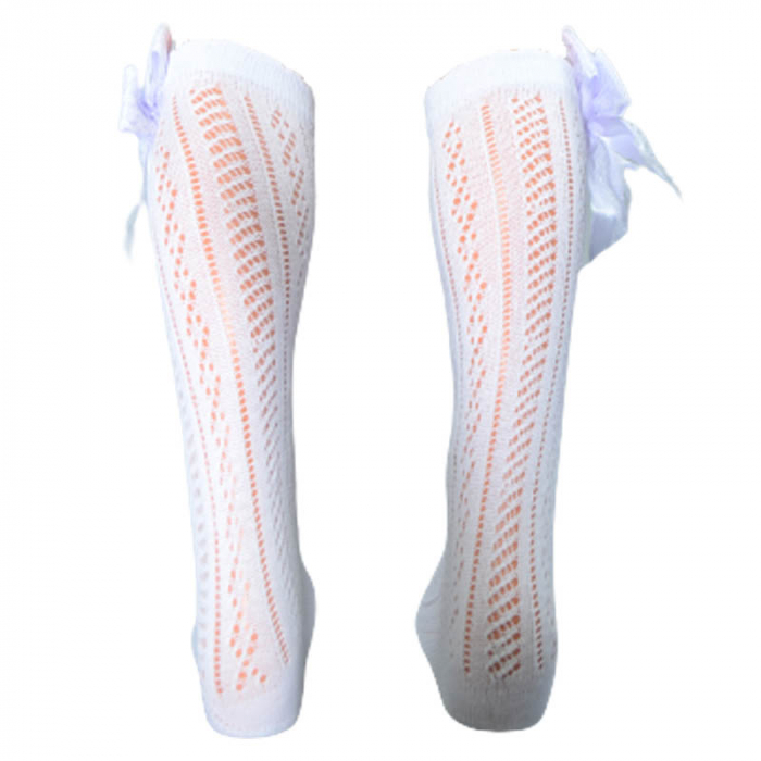Sosete lungi pentru fete Zual S-240323-A, Alb [3]