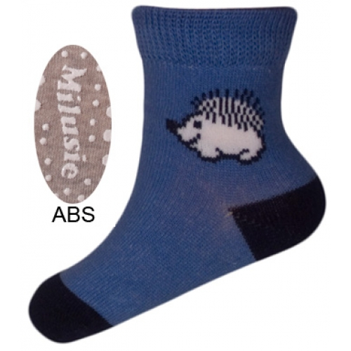 Sosete pentru baieti cu ABS-Milusie B2213B-A5-7-8-cm, Gri [1]