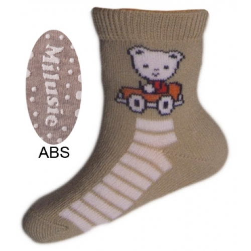 Sosete pentru baieti cu ABS-Milusie B2213B-B1-9-10-cm, Gri [1]