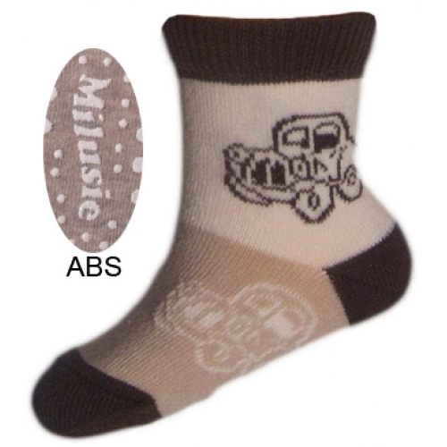 Sosete pentru baieti cu ABS-Milusie B2213B-C-7-8-cm, Gri [1]