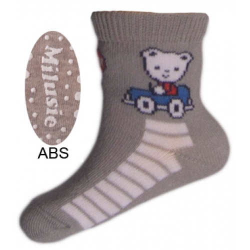 Sosete pentru baieti cu ABS-Milusie B2213B-G1-7-8-cm, Gri [1]
