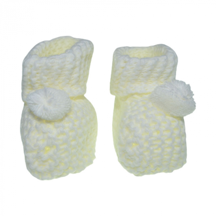 Sosete tricotate pentru fete Mini Junior S040823, Crem [2]