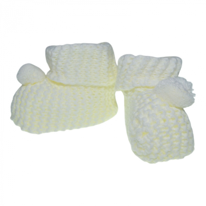 Sosete tricotate pentru fete Mini Junior S040823, Crem [1]
