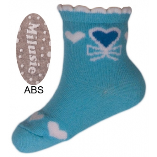 Sosete pentru fete cu ABS Milusie B2213F-A-7-8-cm, Gri [1]