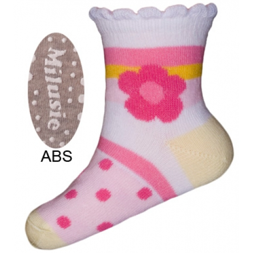 Sosete pentru fete cu ABS Milusie B2213F-A2-7-8-cm, Gri [1]
