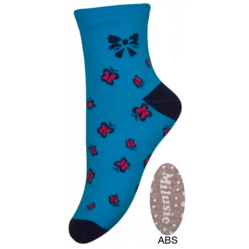 Sosete pentru fete cu ABS Milusie B221F-A1-15-17-cm, Albastru [1]