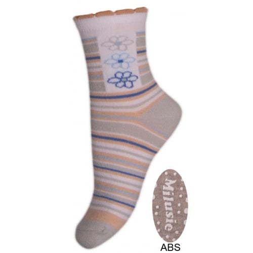 Sosete pentru fete cu ABS Milusie B2214F-G1-15-17-cm, Albastru [1]