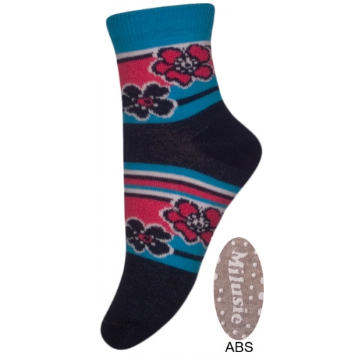 Sosete pentru fete cu ABS Milusie B2214F-N2-15-17-cm, Albastru [1]