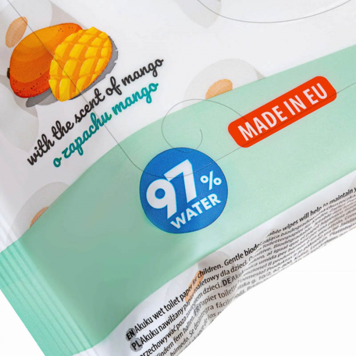 Hartie igienica umeda 97% apa 50 bucati Akuku A0030, Alb [3]
