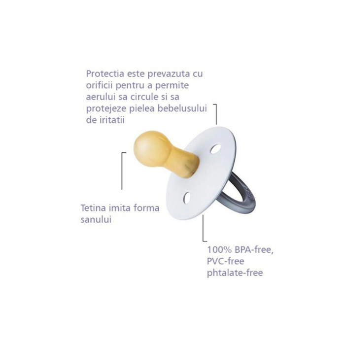 Suzetă dinamică din cauciuc natural  Hevea S Bibs Mustard 010363, Galben [3]