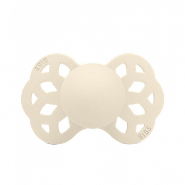 Suzeta anatomica din silicon Bibs Infinity Pacifier Ivory 241651, Crem [4]