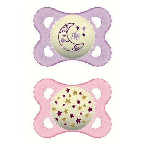 Suzeta ortodontica din silicon MAM Original Night 806612, Roz [1]