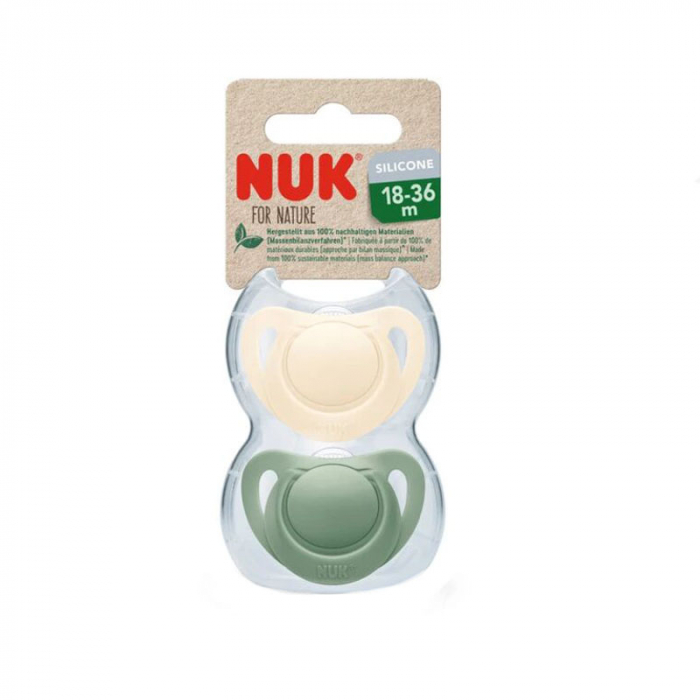 Suzeta ortodontica din silicon Nuk For Nature 18-36 luni 10739859, Verde [2]