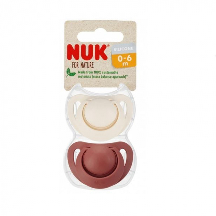 Suzeta ortodontica din silicon Nuk For Nature 0-6 luni 10730922, Roz [1]