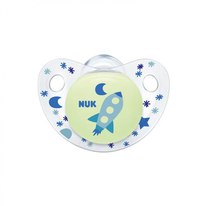 Suzeta ortodontica din silicon 0-6 luni Nuk Night & Day 730135AA, Multicolor [1]