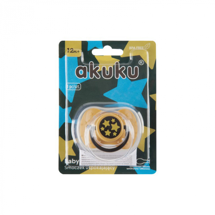 Suzeta simetrica din silicon, 12 luni, Akuku A0591, Maro [4]