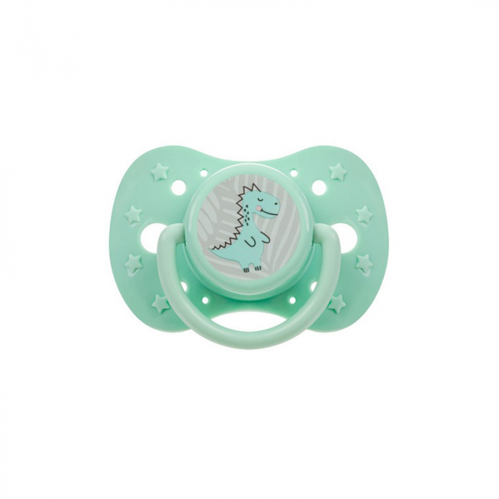 Suzeta simetrica din silicon, 6-12 luni, Akuku A0588, Verde [1]