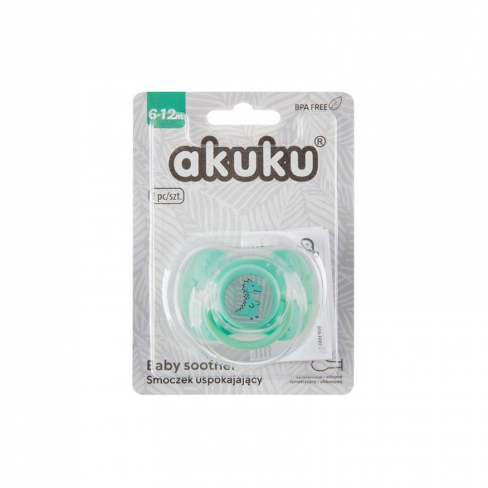 Suzeta simetrica din silicon, 6-12 luni, Akuku A0588, Verde [4]
