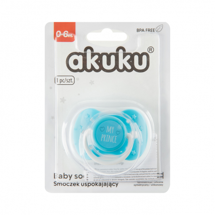 Suzeta simetrica din silicon, Akuku A0586, 0-6 luni, Albastru [4]