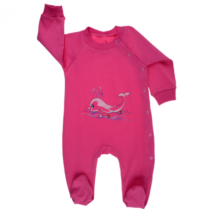 Salopeta cu maneca lunga pentru fete Pifou Model 16 M16-5142-68, Fucsia [1]