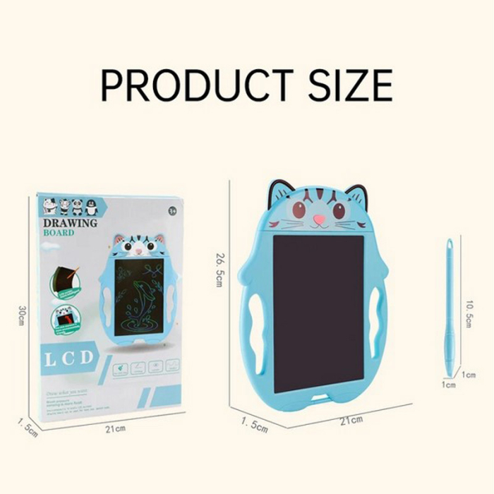 Tableta copii LCD Iepuras, cu buton de stergere, 23 cm RCO WP6011A, Albastru [3]