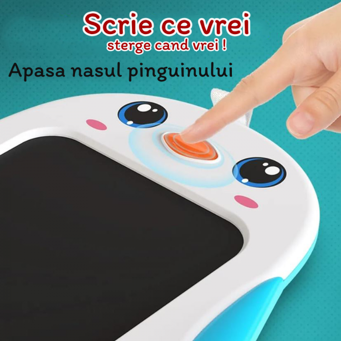 Tableta copii LCD Pinguin cu buton de stergere, 26 x 21 cm, WP6020-A [3]