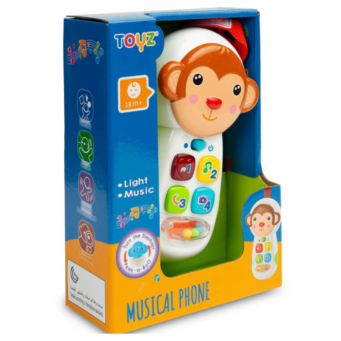 Telefon interactiv cu sunete pentru fete Maimuta Toyz 9003, Multicolor [3]