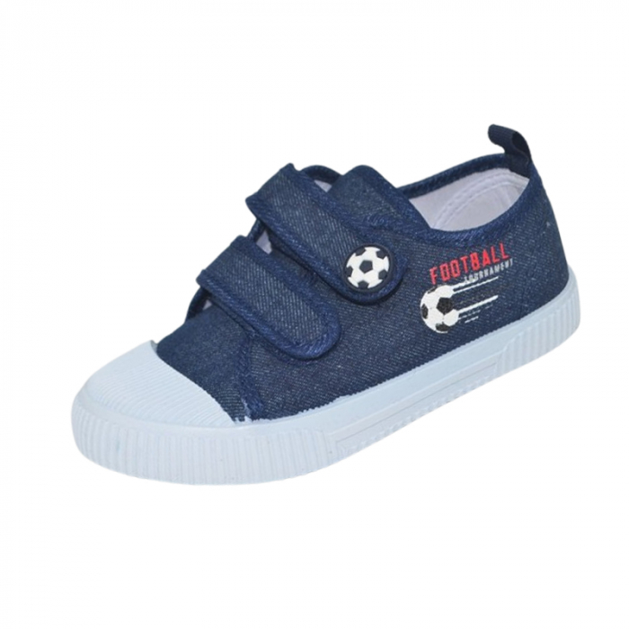 Tenisi din panza pentru baieti, American Club TEN125/24, Albastru inchis [1]
