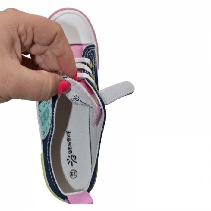 Tenisi din panza pentru fete Bessky MY008-3C, Multicolor [4]