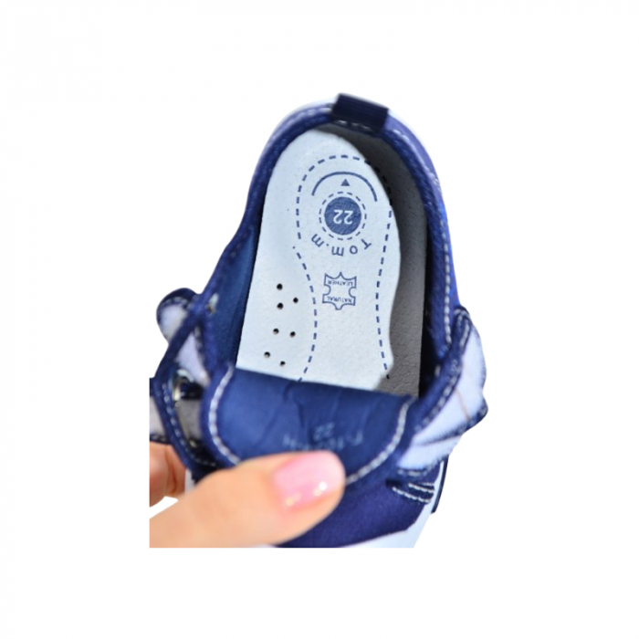 Tenisi ortopedici din panza pentru baieti, Tom Miki T-10389-H, Bleumarin [5]