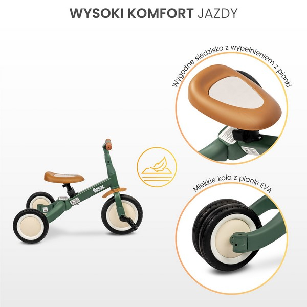 Tricicleta 4 in 1 pentru copii, Toyz Fox 322296, Verde [4]