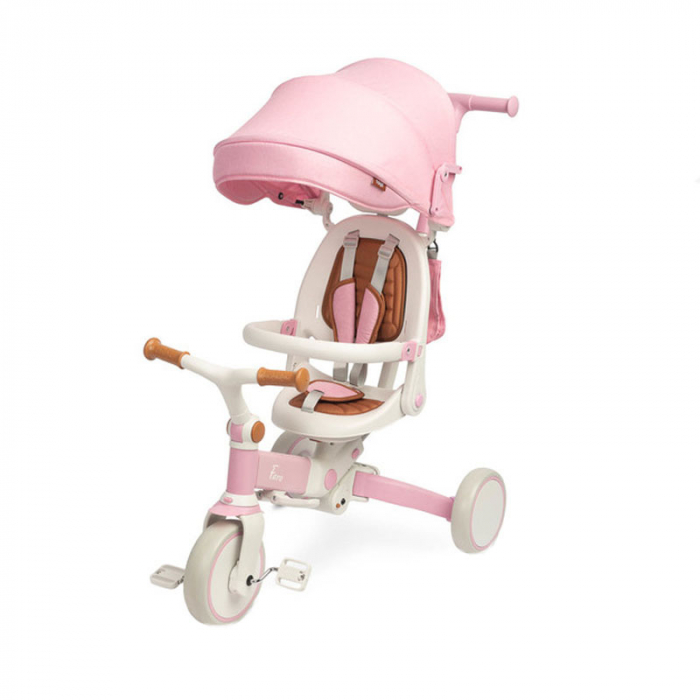 Tricicleta pentru copii 2 in 1 Caretero Faro TRFA-02, Roz [1]
