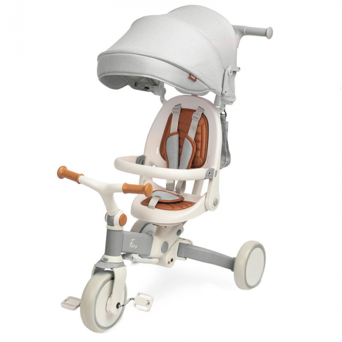 Tricicleta pentru copii 2 in 1 Caretero Faro TRFA-01, Gri [1]