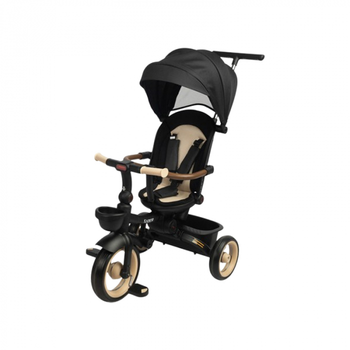 Tricicleta pentru copii, cu pozitie de somn si scaun reversibil, Toyz Saber 399984, Bej [1]