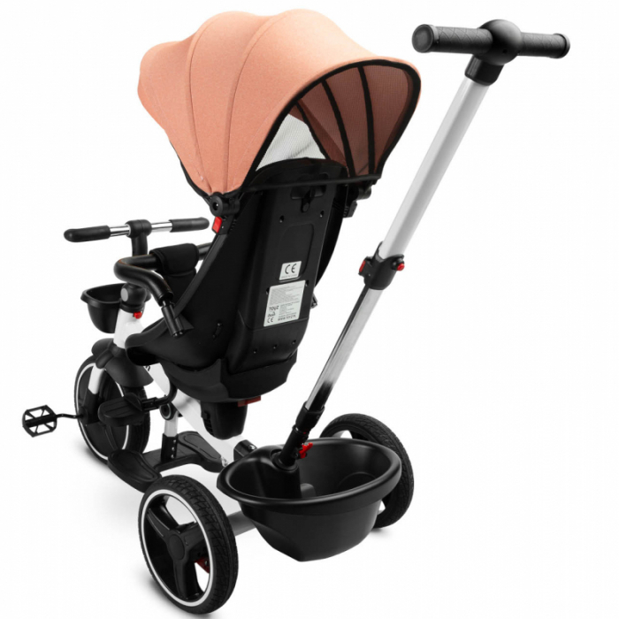 Tricicleta pentru copii cu pozitie de somn si scaun reversibil Toyz Dash TR415-C, Coral [2]