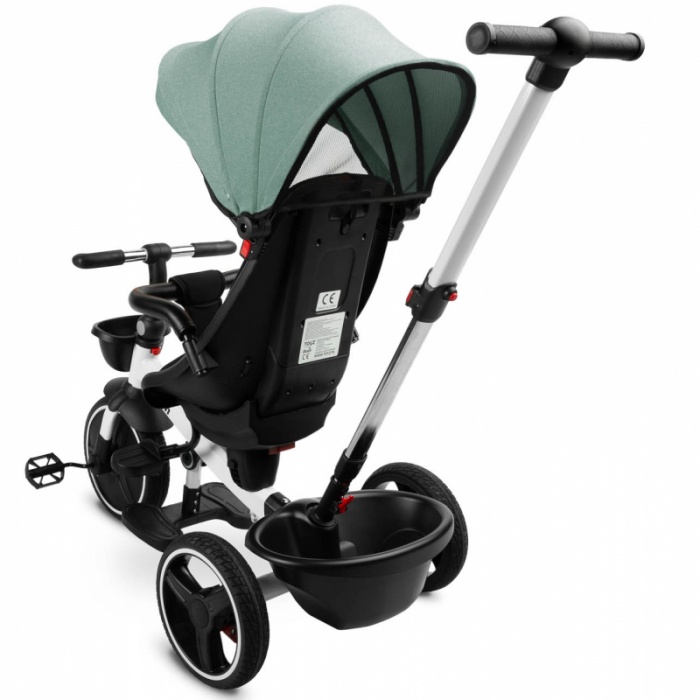 Tricicleta pentru copii cu pozitie de somn si scaun reversibil Toyz Dash TR415, Verde [2]