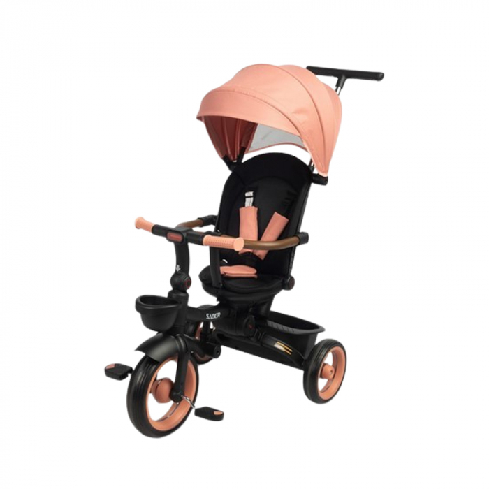 Tricicleta pentru fete, cu pozitie de somn si scaun reversibil, Toyz Saber 399960, Roz [1]