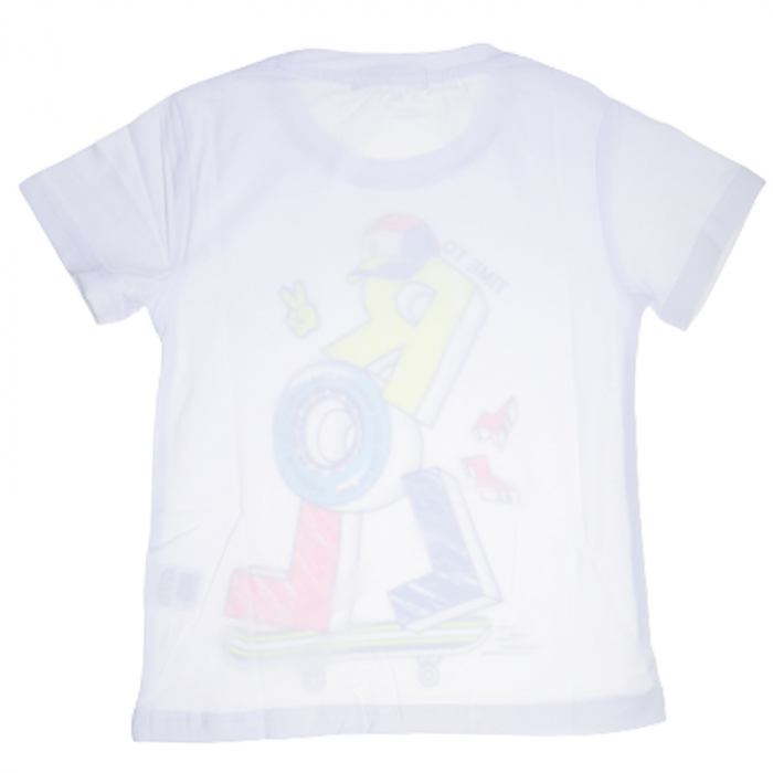 Tricou cu maneca scurta pentru baieti Happy House QQ-671A, Alb [2]