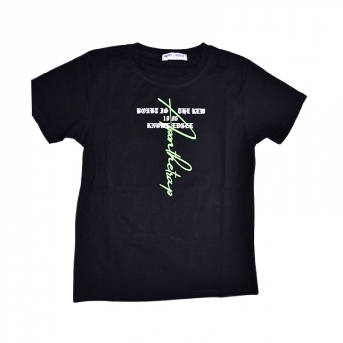Tricou cu maneca scurta pentru baieti, Happy House QQ-730N, Negru [1]