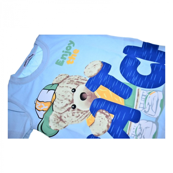 Tricou cu maneca scurta pentru baieti, Happy House QQ-719A, Albastru [2]