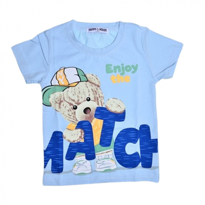 Tricou cu maneca scurta pentru baieti, Happy House QQ-719A, Albastru [1]