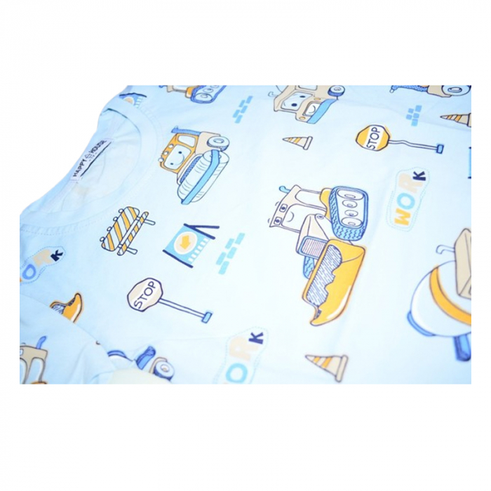 Tricou cu maneca scurta pentru baieti, Happy House QQ-718, Albastru [2]