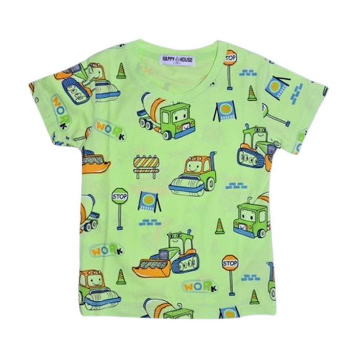 Tricou cu maneca scurta pentru baieti, Happy House QQ-718V, Verde [1]